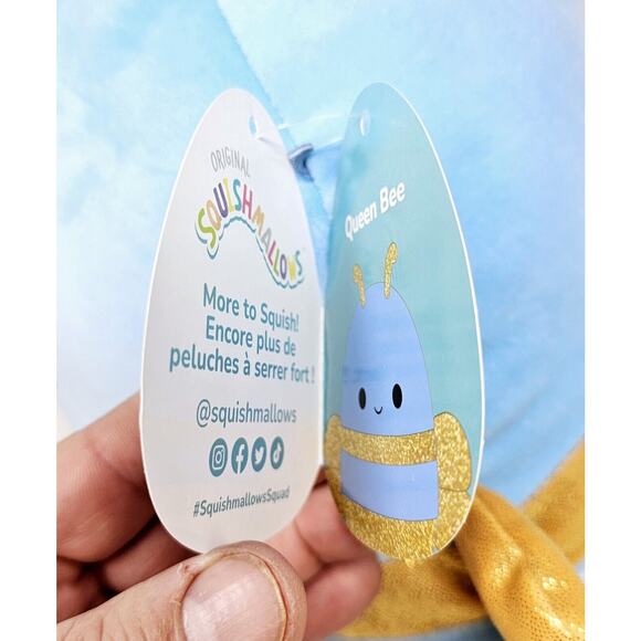 Squishmallows Adopt Me! Queen Bee 14" Blue Gold Glittery Shiny 2023 Kellytoy NWT - Picture 7 of 9